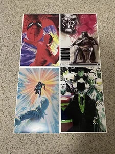 LOTE DE 4 PÓSTERES DE DC COMICS ALEX ROSS JUSTICIA FLASH SPIDER MAN DR DOOM NUEVO. - Imagen 1 de 3
