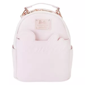 Zaino convertibile Loungefly Barbie logo oro rosa: stile chic in movimento! - Foto 1 di 6