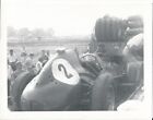 MIKE HAWTHORN'S FERRARI DINO BEING UNLOADED BRITISH GP 1958 B/W PHOTOGRAPH