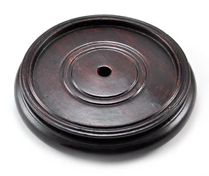 12cm Round Carve Solid Natural Wood Display Stand Base Figurine Statue wood - Picture 1 of 2