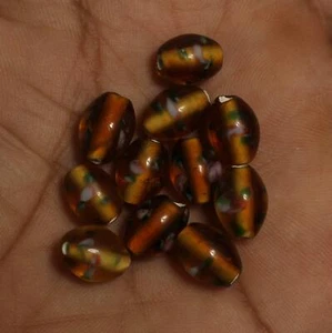 50 piezas cuentas ovaladas Millefiori de 12x8 mm marrón - Imagen 1 de 8