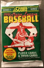 1991 Score Baseball Pack Randy Milligan Orioles (Top) Kevin Romine Red Sox (Back