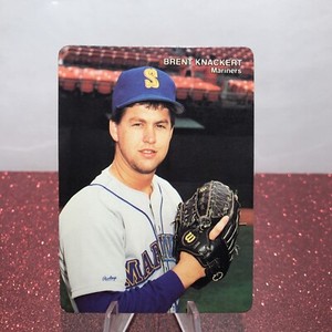 1990 Mother's Cookies Seattle Mariners Stadium Giveaway Brent Knackert Rookie RC