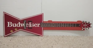Vintage 80's BUDWEISER Bow Tie Guitar BEER SIGN Cardboard Promo Advertising RARE - Picture 1 of 11