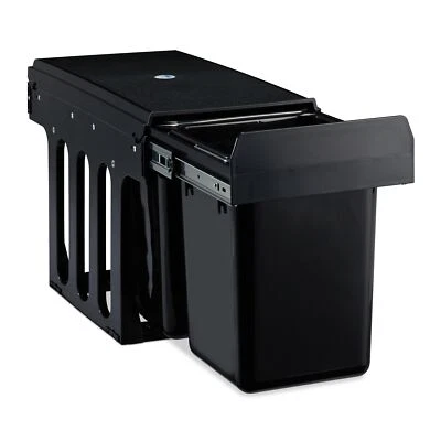 Einbaumülleimer 2-Fach auziehbarer Küchenmülleimer für Unterschrank ABS Schwa... - Bild 1 von 4