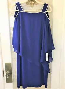 Glamour Nights Royal Blue Party Dress With Rhinestone Trim-Size 8 - Picture 1 of 7