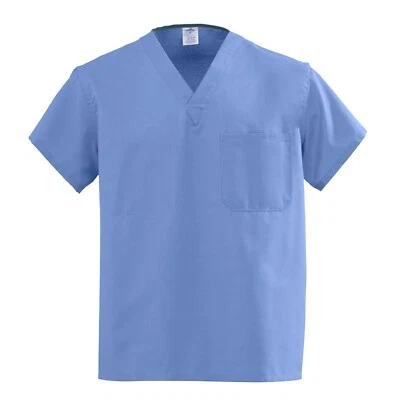 5XL Scrub Tops Medline 610 AngelStat Ceil Blue Unisex Angelica Coding 5x Shirt - Image 1 of 3