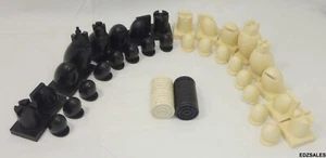 Michael Graves Mid Century Modern MCM Chess Set Pieces w/ Checkers - Picture 1 of 12