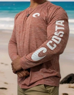 Men Ruby RedCosta Del Mar Fishing 🎣 Sun Tee XL - Image 1 of 3