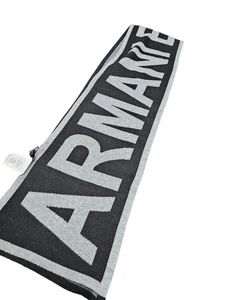 Men ARMANI EXCHANGE Knit Black Gray Scarf 72" Long - Picture 1 of 7