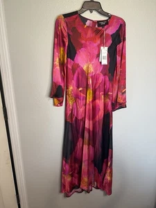 Abito maxi Johnny Was seta floreale fiori linea A nuovo con etichetta donna taglia XS - Foto 1 di 10