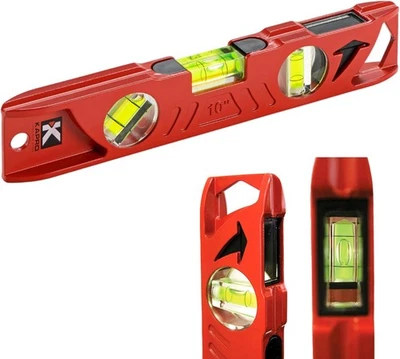 Kapro - 923 Professional Cast Aluminum Torpedo Level - Features 10-Inch, Red  - Image 1 of 4