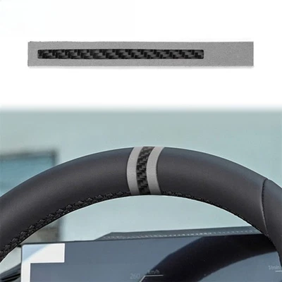 Para BMW 1 3 4 5 7 Series X1 X3 X5 X6 acabamento de volante camurça cinza fibra de carbono - Imagem 1 de 4