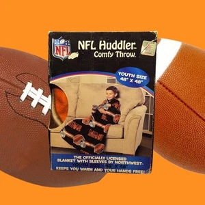 Deadstock NFL CLEVELAND BROWNS The Huddler Fleece Blanket W/ Sleeves Youth 48x48 - Picture 1 of 6