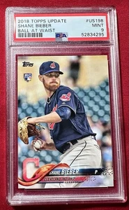 2018 Topps Update #US198 Shane Bieber Ball At Waist PSA 9 - Picture 1 of 2