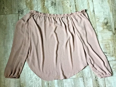 Blusa Forever 21 Fuera del Hombro Manga Larga Rosa/Mauve Talla M Foto 1 de 3