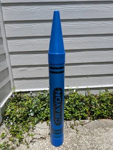 Giant Tall Collectible 35 Inch Removable Top Blue Crayon Coin Bank - Picture 1 of 3