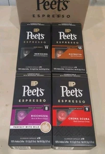 Peet's Coffee, Dark and Medium Roast Espresso Capsules Variety Pack - 40 Count - Picture 1 of 5