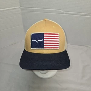 Sombrero Kimes Ranch Bandera Americana Camionero Azul Tostado Rojo Blanco Nuevo sin Etiquetas - Imagen 1 de 6