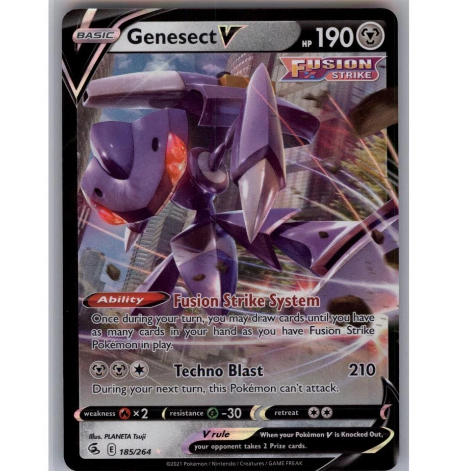 Genesect V Holo Ultra Rare SWSH08: Fusion Strike 185/264 NM - Image 1 of 2