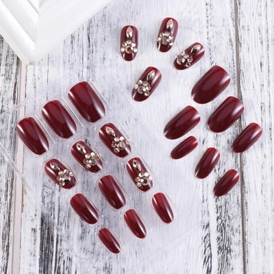  24 Pcs Nagelpflaster Braut Frau Künstliche Nägel Für Frauen Falsche - Bild 1 von 4