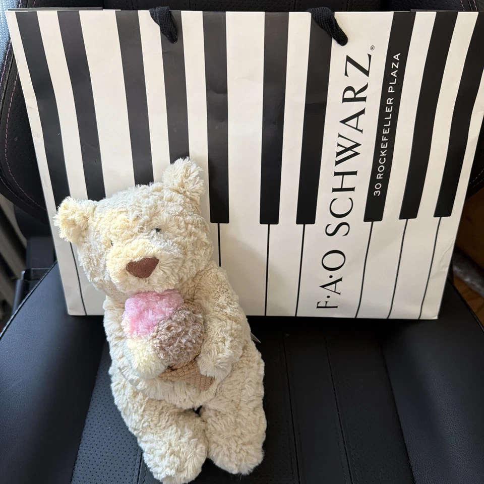 FAO Schwarz Jellycat Bartholomew Bear Ice Cream 2025 – Rare Plush