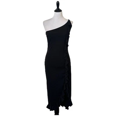 Vestido Jessica McClintock Gunne Sax Negro Talla 7 Volantes Dividido Femenino Chic y2k Foto 1 de 4