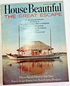 House Beautiful January 1967 Vacation homes Mid Century Vintage Ads - Picture 1 of 13