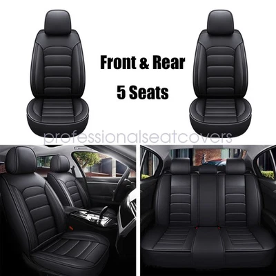 Fits Toyota Tundra Luxury Leather 5-Seat Car Covers Front Rear Full Set Cushion Foto 1 de 4