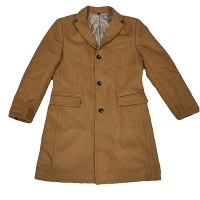 J Crew Mens 40 Thompson Topcoat Jacket Wool Blend Camel Acorn Brown - Image 1 of 4