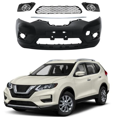 Front Bumper Cover W/Grille  Molding Trim For Nissan Rogue S SL SV 2014-2016 Foto 1 de 4
