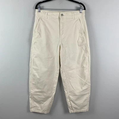 Everlane The Utility Barrel 长裤高腰作物尺寸 10 Off 白色高腰 — 第 1/4 张图片