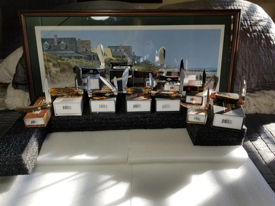 Qty 12 Rough Ryder / Rider ножи Дамаск корицы кости черный резерв новый в коробке - Изображение 1 из 4