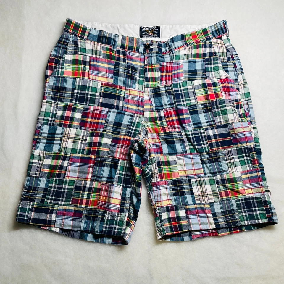 American Living Mens Multicolor Madras Patchwork Plaid Chino Shorts Size 40 - Image 1 of 4