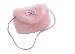 Kids Girls Toddlers Lovely Bowknot Hairy Mini Shoulder Bags Crossbody Bags Ce... - Picture 1 of 9