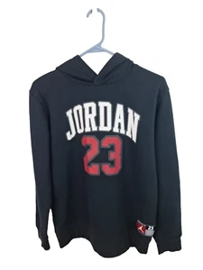 Jordan 23 Sweatshirt Fleece Hoodie Black Red Pullover Youth Boys XL (14-16) - Picture 1 of 8