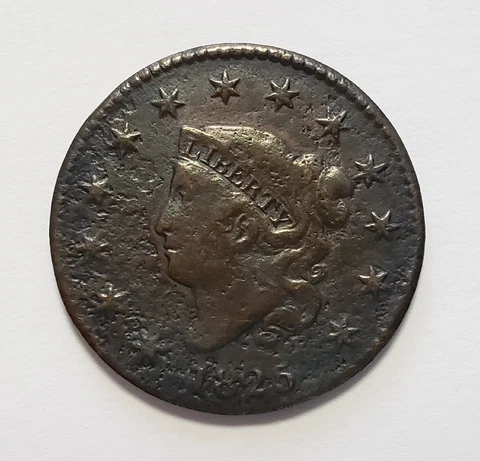 1825 1c Coronet Head Large Cent - VF Dets - SKU-Y5457 Cover