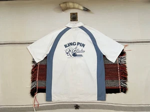 Levi’s Rockabilly Bowling Shirt M Vintage Clothing 2001 50s Repro King Pin 44” - Picture 1 of 17