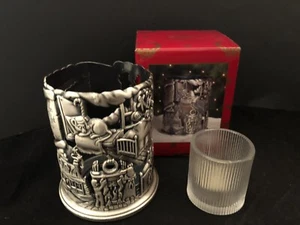 Home For The Holidays Night Before Christmas Silver Votive w/ Tealight & Box - Picture 1 of 12