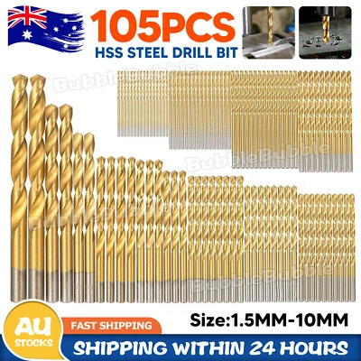 105pc Drill Bits Set for Stainless Steel Metal HSS-Co Cobalt Bit Titanium - image 1 of 4