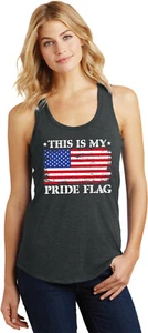 USA This is My Pride Flag Womens Racerback Tank Top - Picture 1 of 8