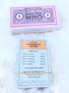 Doctor Who Monopoly 50th Anniversary Collector's New Replacement Cash & Cards - Picture 1 of 4