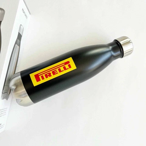 PIRELLI | Official Logo H2GO Force Black Stainless Steel Bottle Hot Cold 17oz Cover