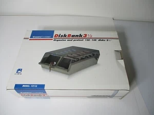 CompuCessory Disk Bank 3 1/2 Disk Storage Bank USED COMPLETE WITH KEY - Picture 1 of 8