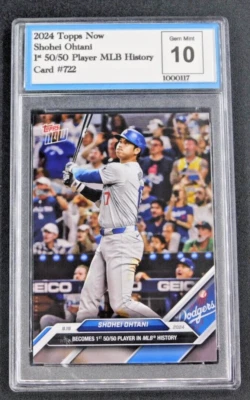 Историческая карта 2024 Topps Now Shohei Ohtani 1-я 50/50 MLB NO722 оценка GEM как новая 10 - Изображение 1 из 2