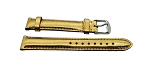 Cinturino Orologio Originale Michele 16 mm Oro Metallico Brevettato Usato - Foto 1 di 4