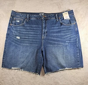 Terra And Sky Womens Size 26w Blue Denim Shorts High Rise New With Tags - Picture 1 of 12