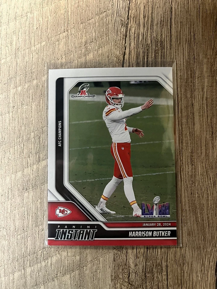 2023 PANINI INSTANT NFL CHIEFS AFC CHAMPIONSHIP SET #179 HARRISON BUTKER SP /369 - Image 1 of 2