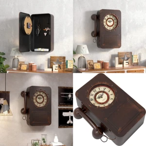 Reloj Pared Teléfono Antiguo Estilo Retro Vintage Caja Fuerte Oculta Granja LUJO - Picture 1 of 8