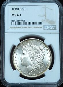 1880-S Morgan Dollar MS63 NGC w/ Toned Reverse